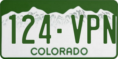 CO license plate 124VPN