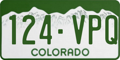 CO license plate 124VPQ