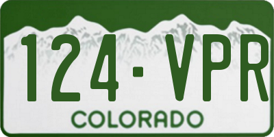 CO license plate 124VPR