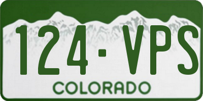 CO license plate 124VPS