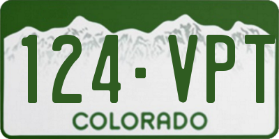 CO license plate 124VPT