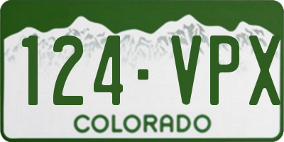 CO license plate 124VPX