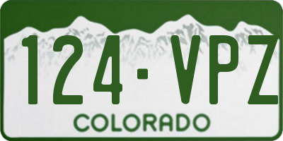 CO license plate 124VPZ