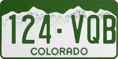 CO license plate 124VQB