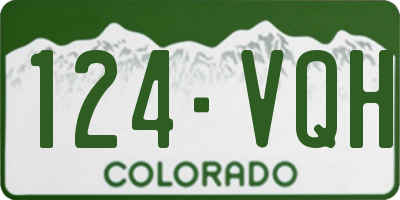CO license plate 124VQH