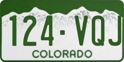 CO license plate 124VQJ