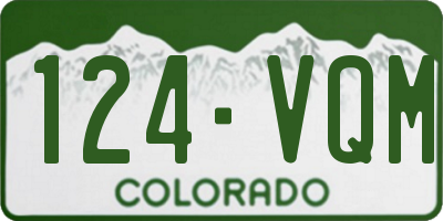 CO license plate 124VQM