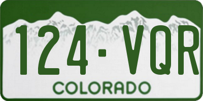 CO license plate 124VQR