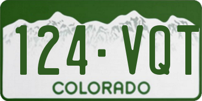 CO license plate 124VQT