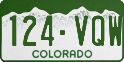 CO license plate 124VQW