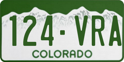 CO license plate 124VRA
