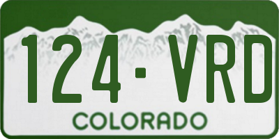 CO license plate 124VRD