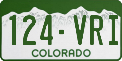 CO license plate 124VRI