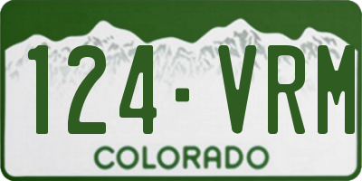 CO license plate 124VRM