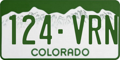 CO license plate 124VRN