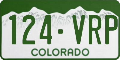 CO license plate 124VRP
