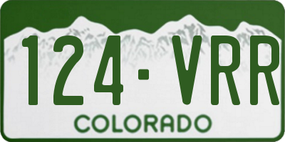 CO license plate 124VRR