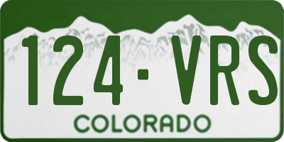 CO license plate 124VRS