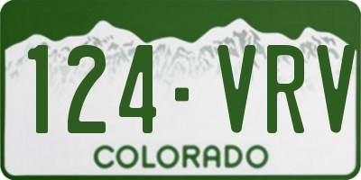 CO license plate 124VRV