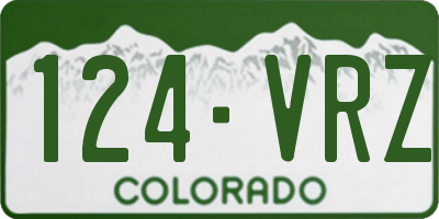 CO license plate 124VRZ