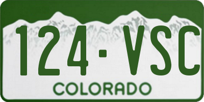 CO license plate 124VSC