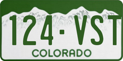 CO license plate 124VST