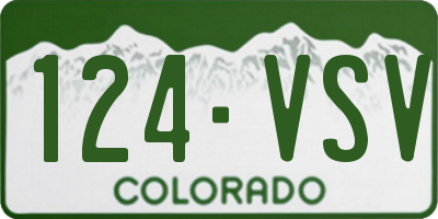 CO license plate 124VSV