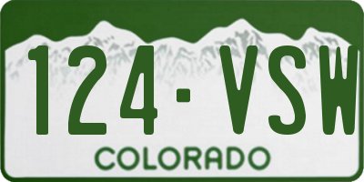 CO license plate 124VSW