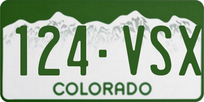 CO license plate 124VSX