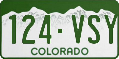 CO license plate 124VSY