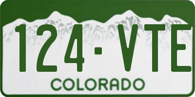 CO license plate 124VTE