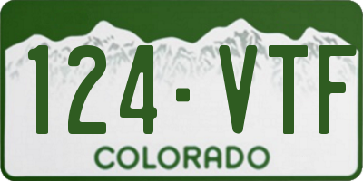 CO license plate 124VTF