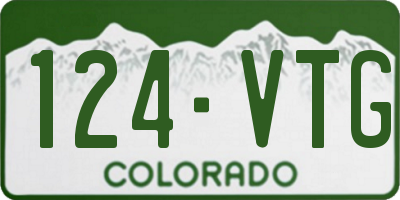 CO license plate 124VTG
