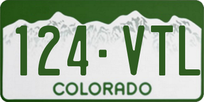 CO license plate 124VTL