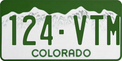 CO license plate 124VTM