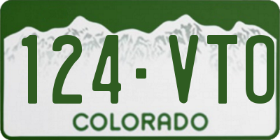 CO license plate 124VTO