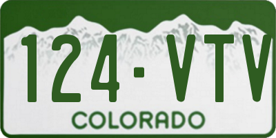 CO license plate 124VTV