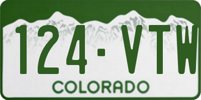 CO license plate 124VTW