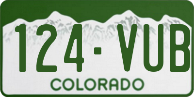 CO license plate 124VUB