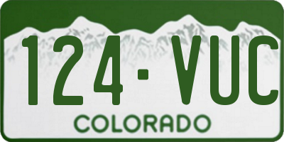 CO license plate 124VUC