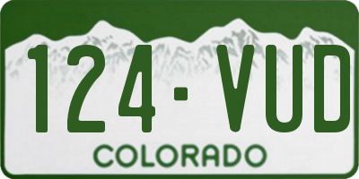 CO license plate 124VUD