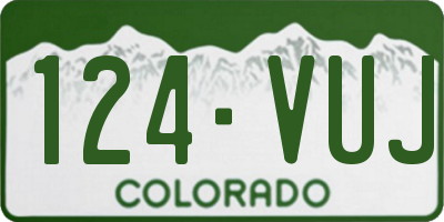 CO license plate 124VUJ