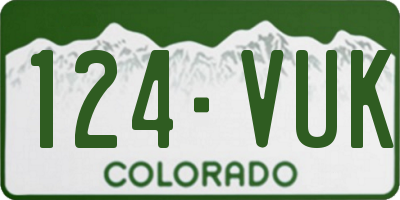 CO license plate 124VUK