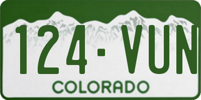 CO license plate 124VUN