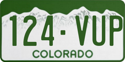 CO license plate 124VUP