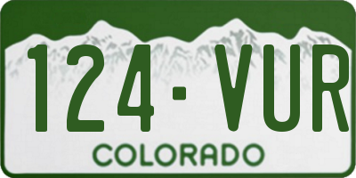 CO license plate 124VUR