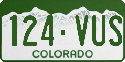 CO license plate 124VUS