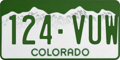CO license plate 124VUW