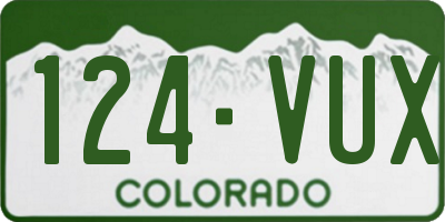 CO license plate 124VUX