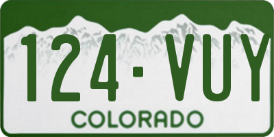 CO license plate 124VUY